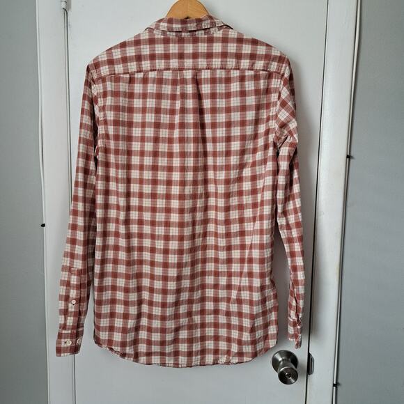 GOODTHREADS Maroon Plaid Button Down Long Sleeve Men's Large Tall - Picture 2 of 6
